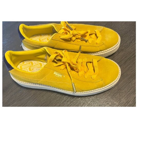 PUMA YELLOW SUEDE PLATFORM SNEAKER 42 10.5 - Picture 1 of 7